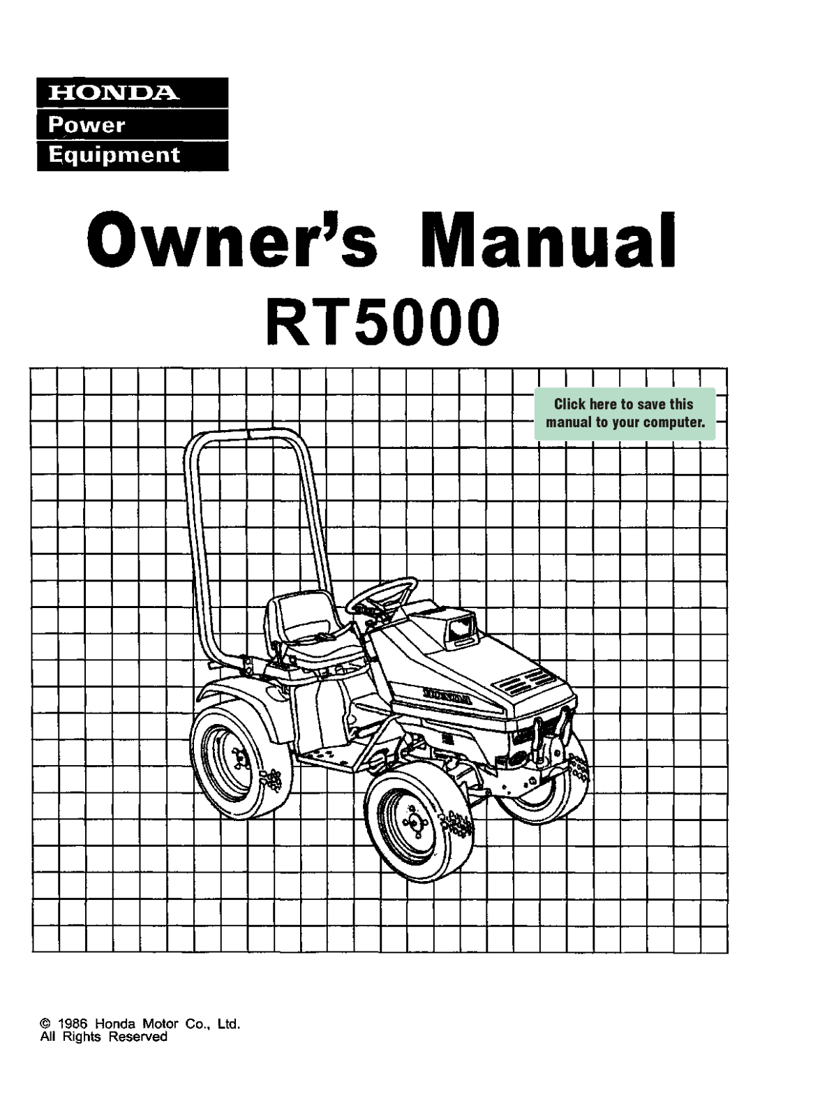 Honda RT5000 Owner's Manual