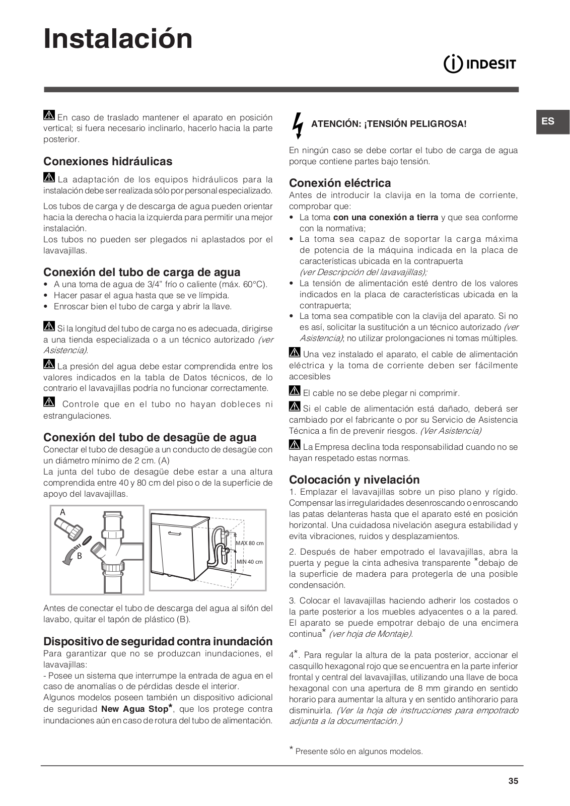 INDESIT TDFP 57BP96 EU User Manual