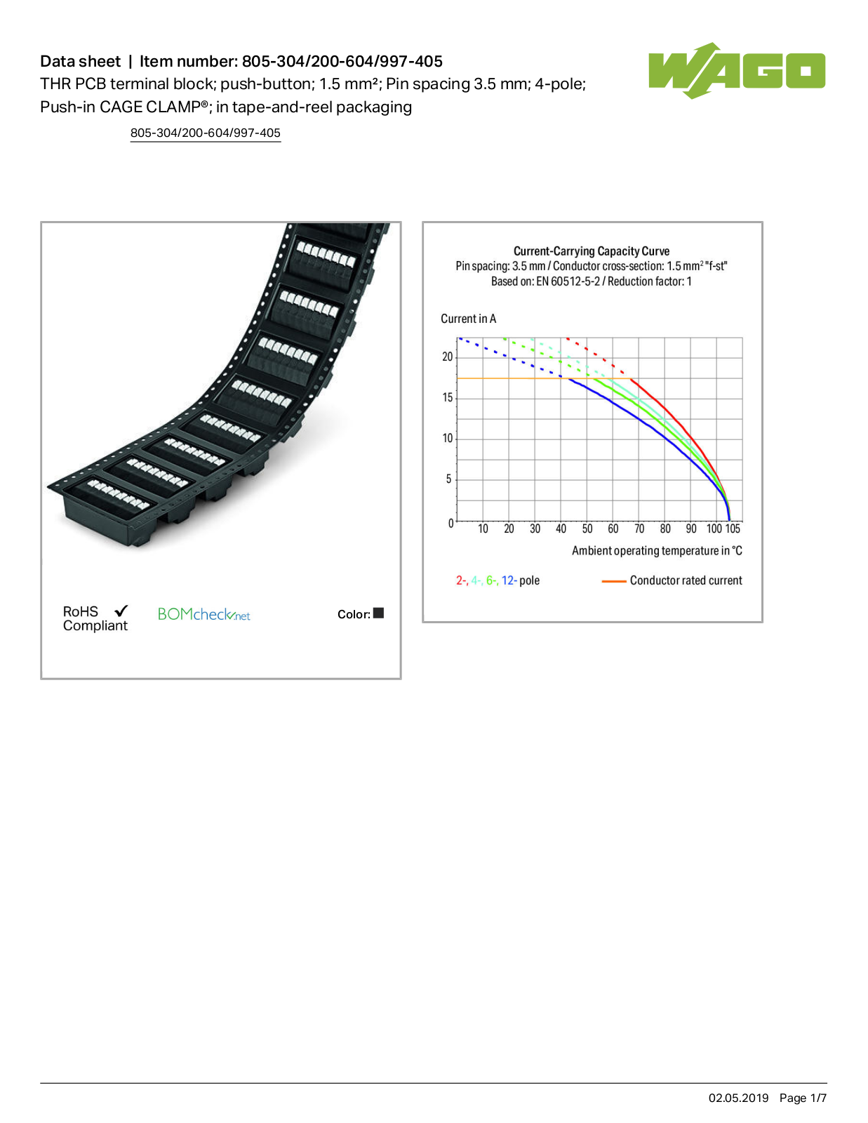 Wago 805-304/200-604/997-405 Data Sheet