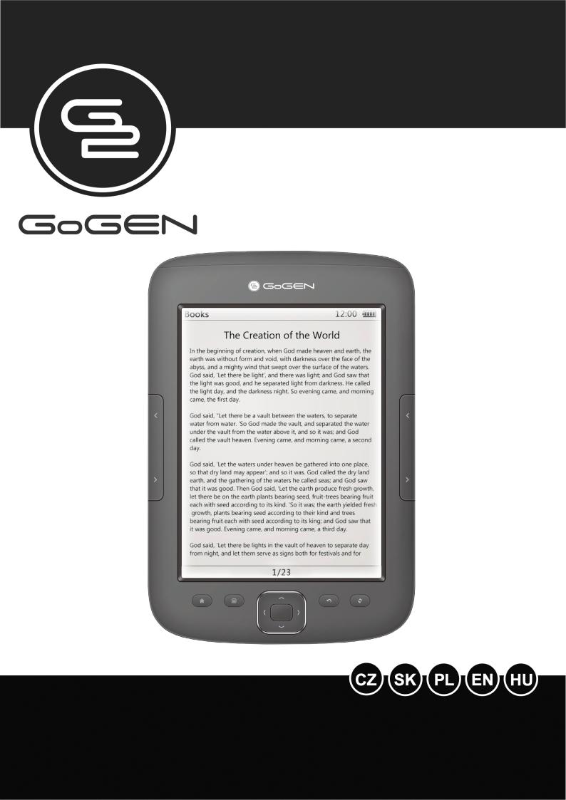 GoGEN EREADER 2 User Manual