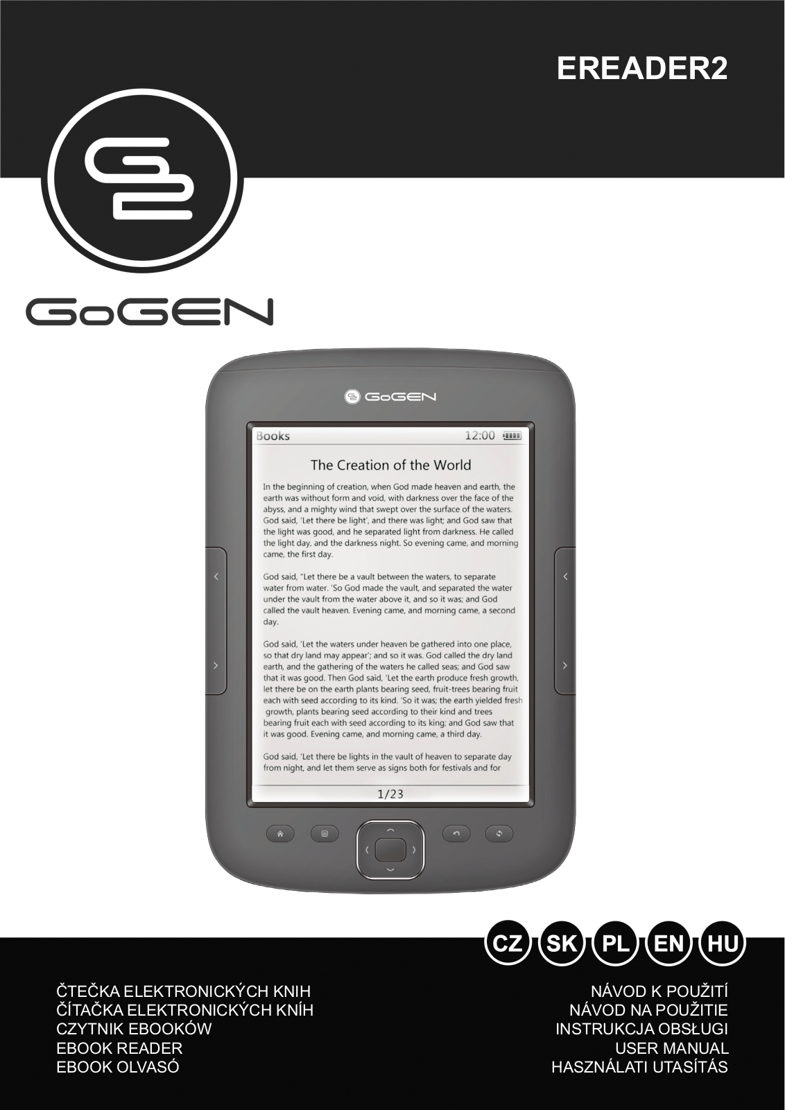 GoGEN EREADER 2 User Manual