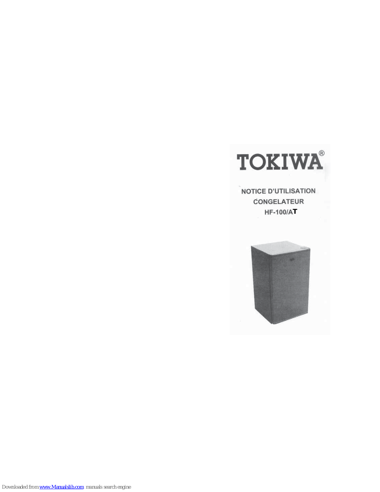 Tokiwa HF-100, HF-100/AT Notice D'utilisation - ManualMachine.com