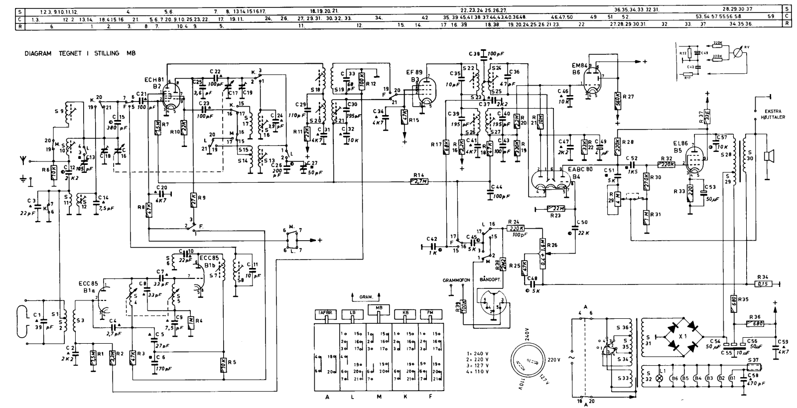 Aristona V422D Schematic