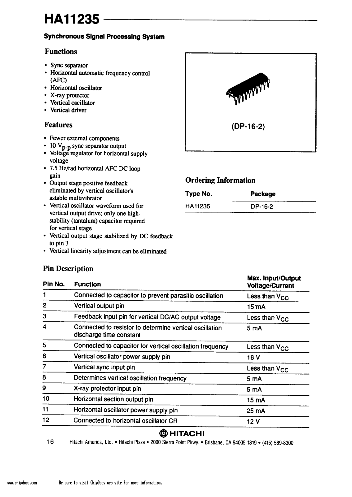 HIT HA11235 Datasheet