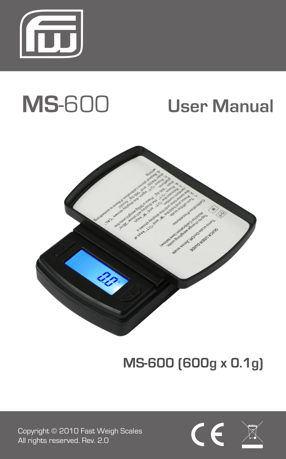 American Weigh Scales (AWS) MS-600 User Manual