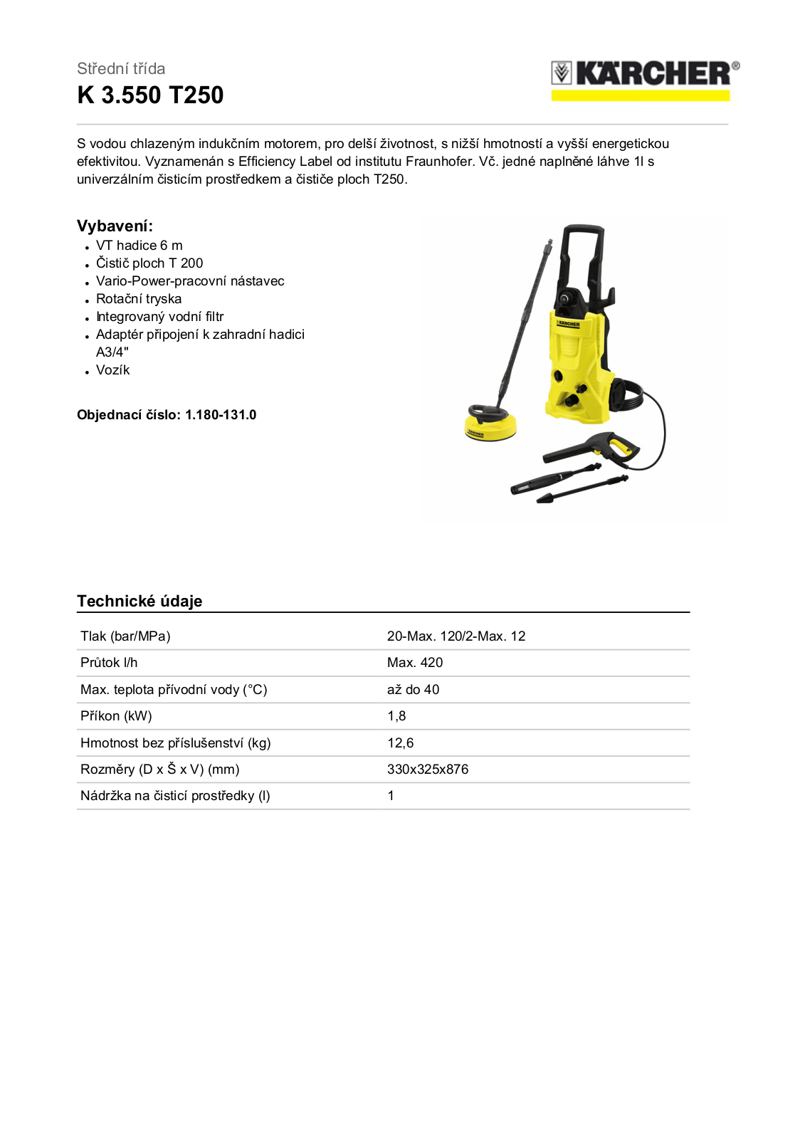 Kärcher K 3.550 + T250 User Manual