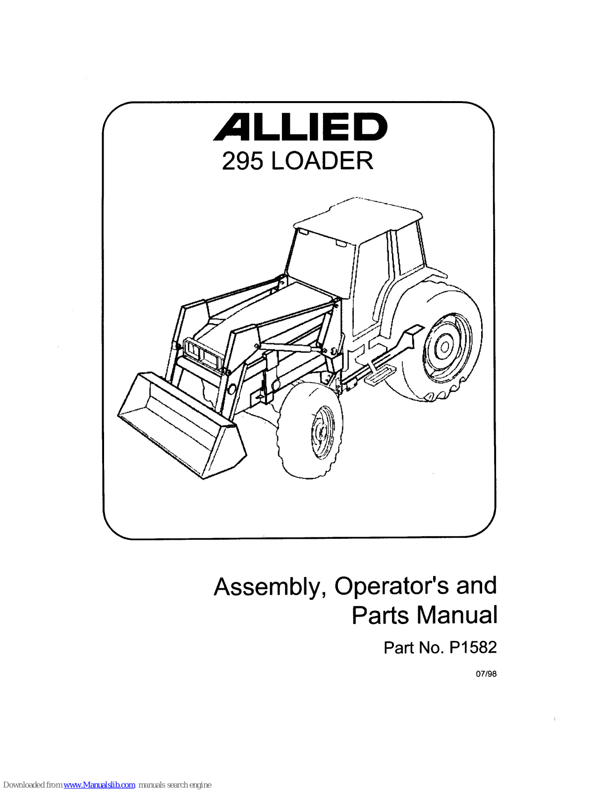 Buhler Allied 295 Assembly, Operator's And Parts Manual