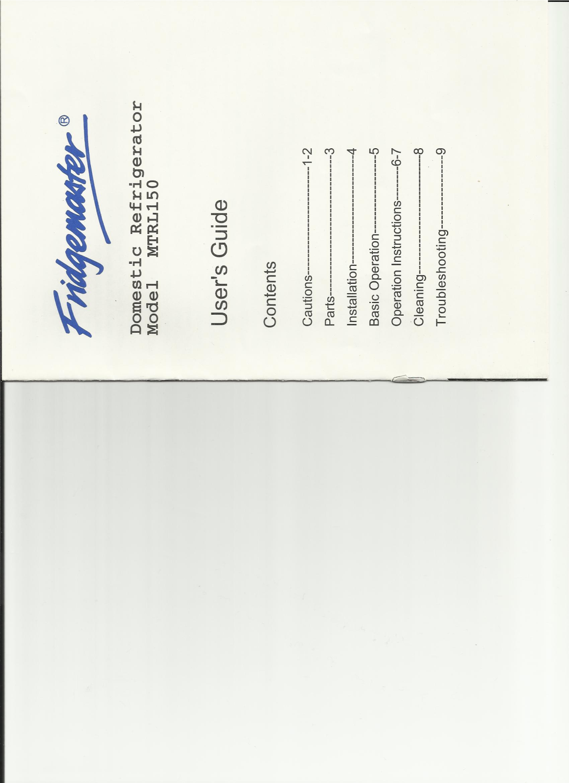 Fridgemaster MTRL150 User Manual - ManualMachine.com