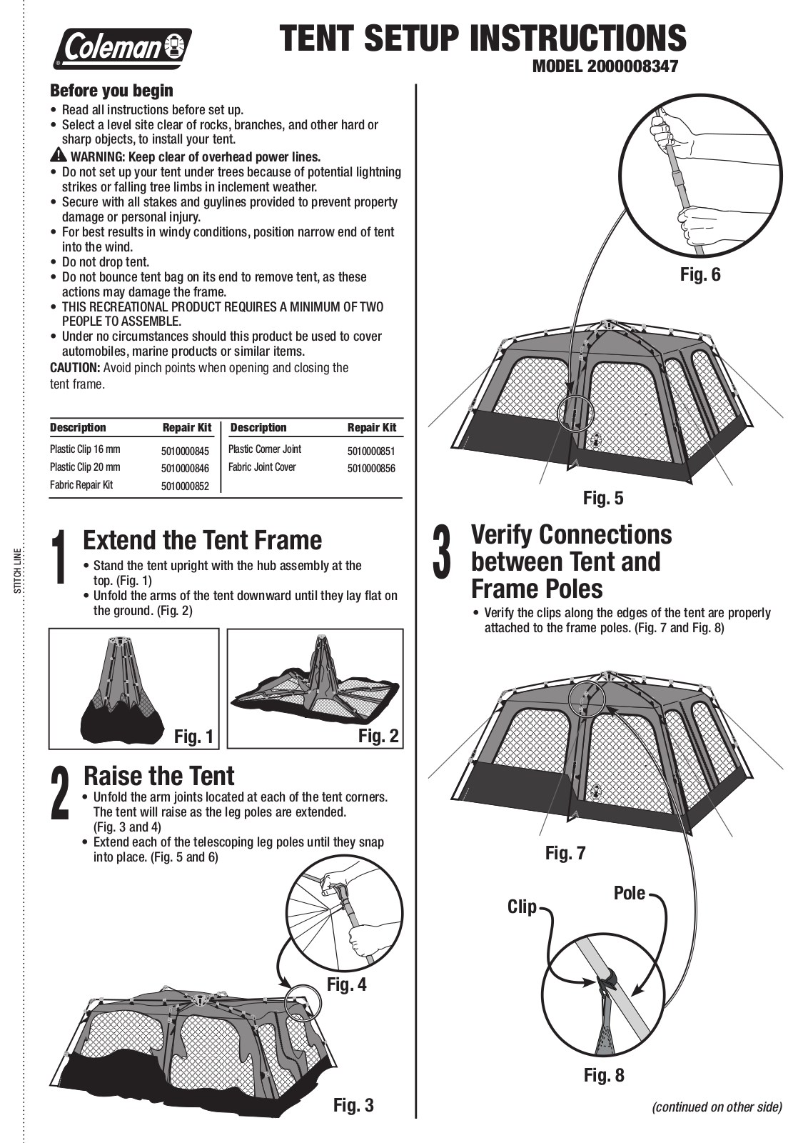 Coleman 2000008347 User Manual