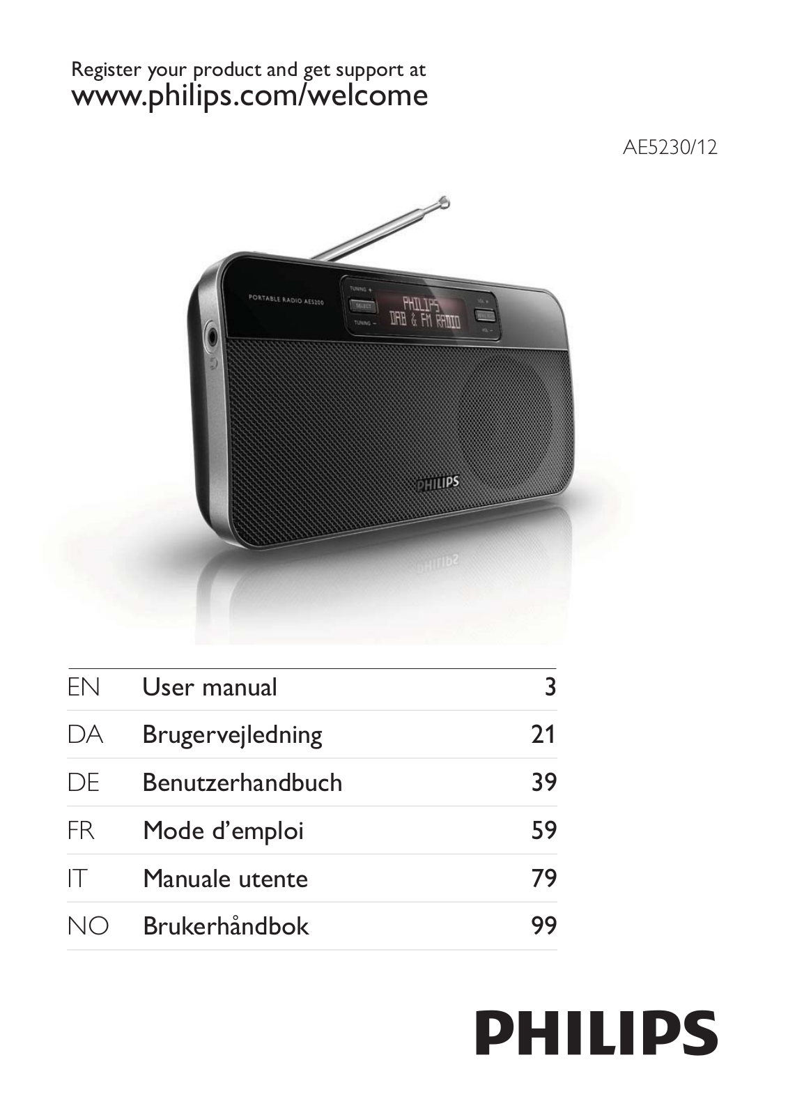 PHILIPS AE5230 User Manual