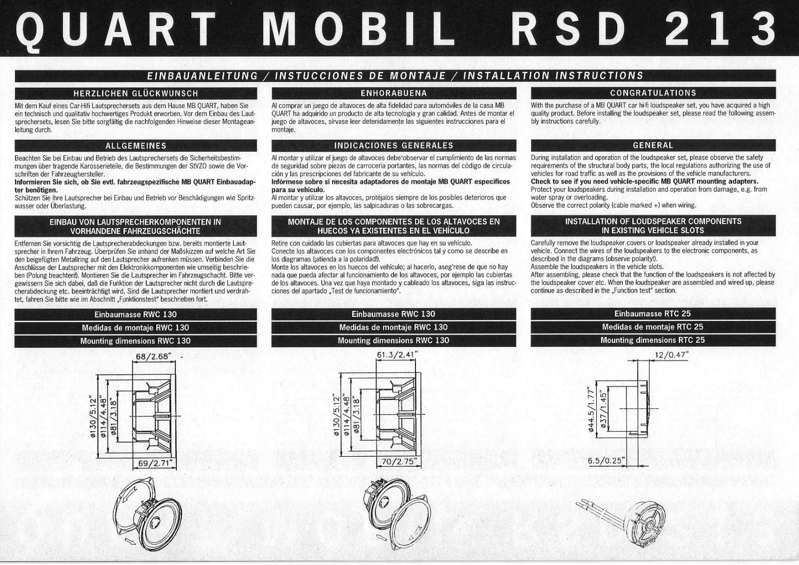 MB QUART RSD 213 User Manual - ManualMachine.com