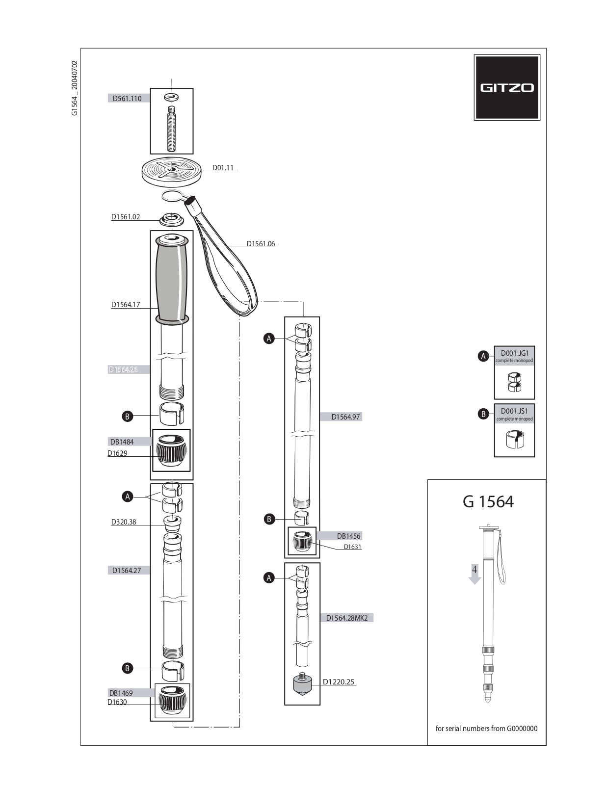 Gitzo G1564 User Manual