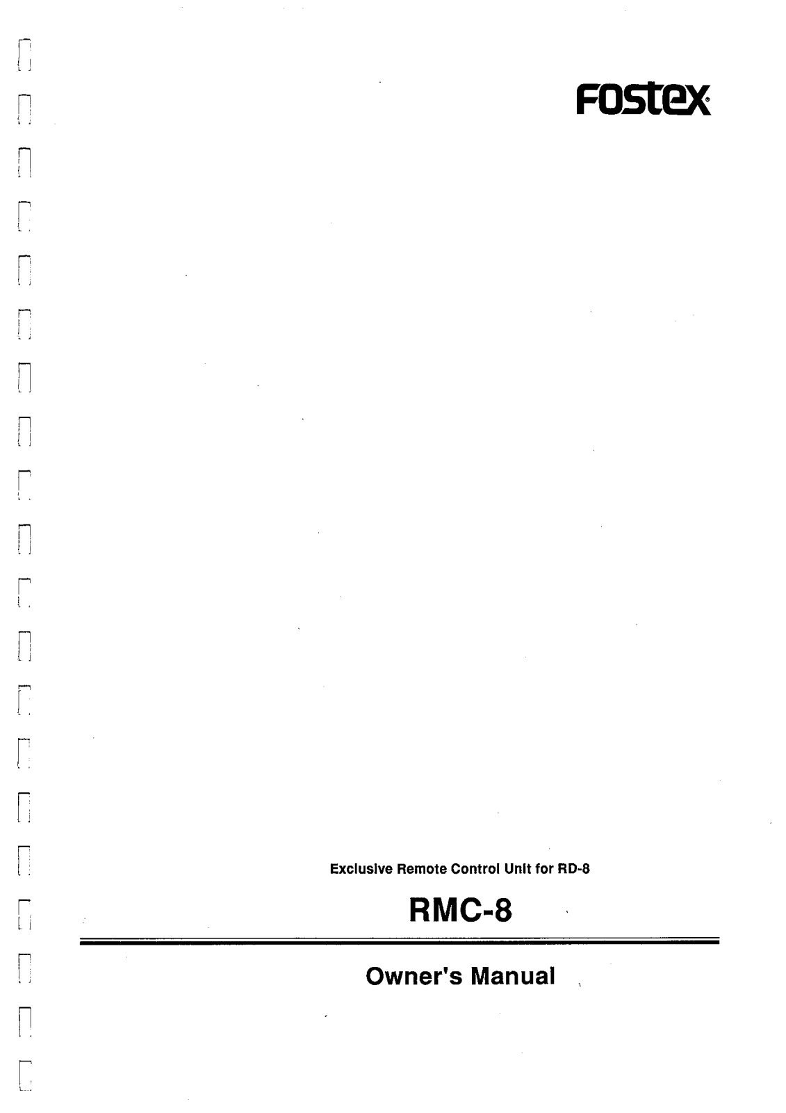 Fostex RMC-8 User Manual