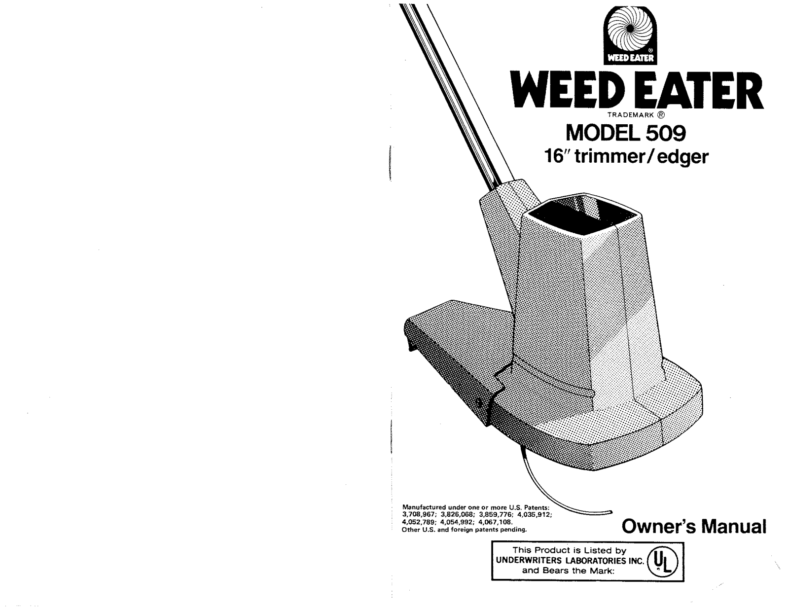 Weed Eater 509 User Manual