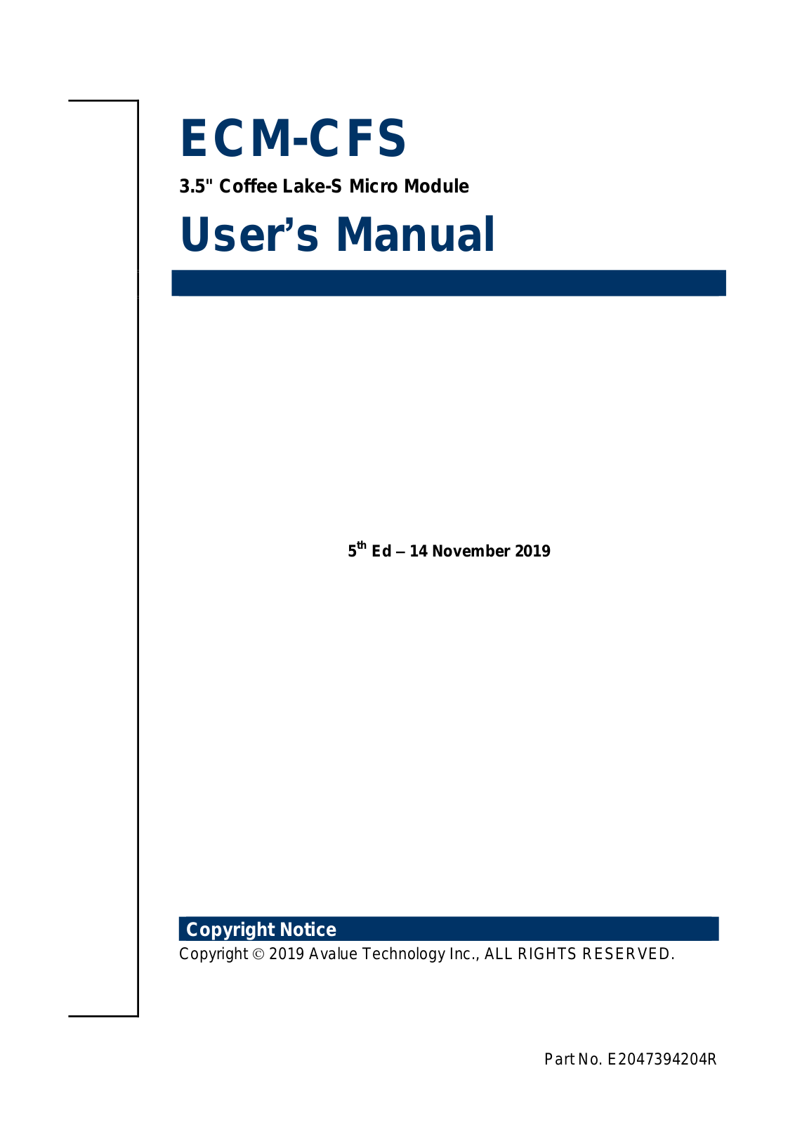 Avalue Technology ECM-CFS User Manual - ManualMachine.com