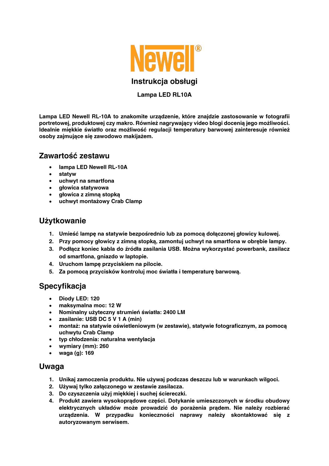 NEWELL RL-10A User guide - ManualMachine.com