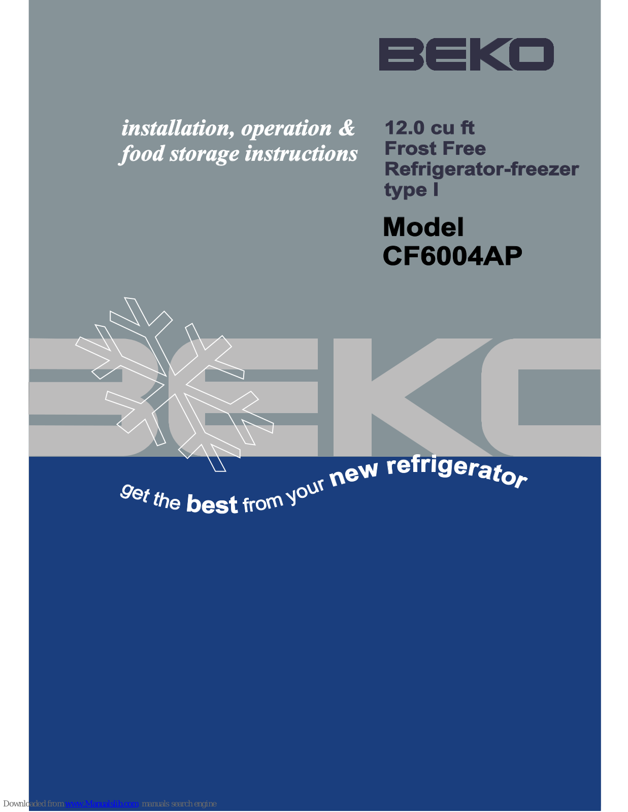 Beko CF6004AP Installation & Operating Instructions Manual