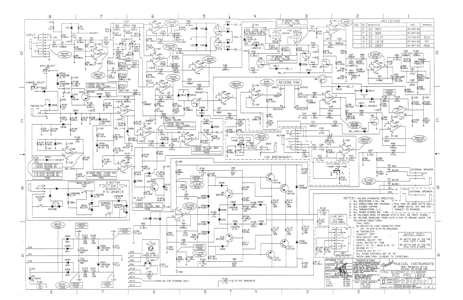 Fender Roc-Pro-1000 Schematic