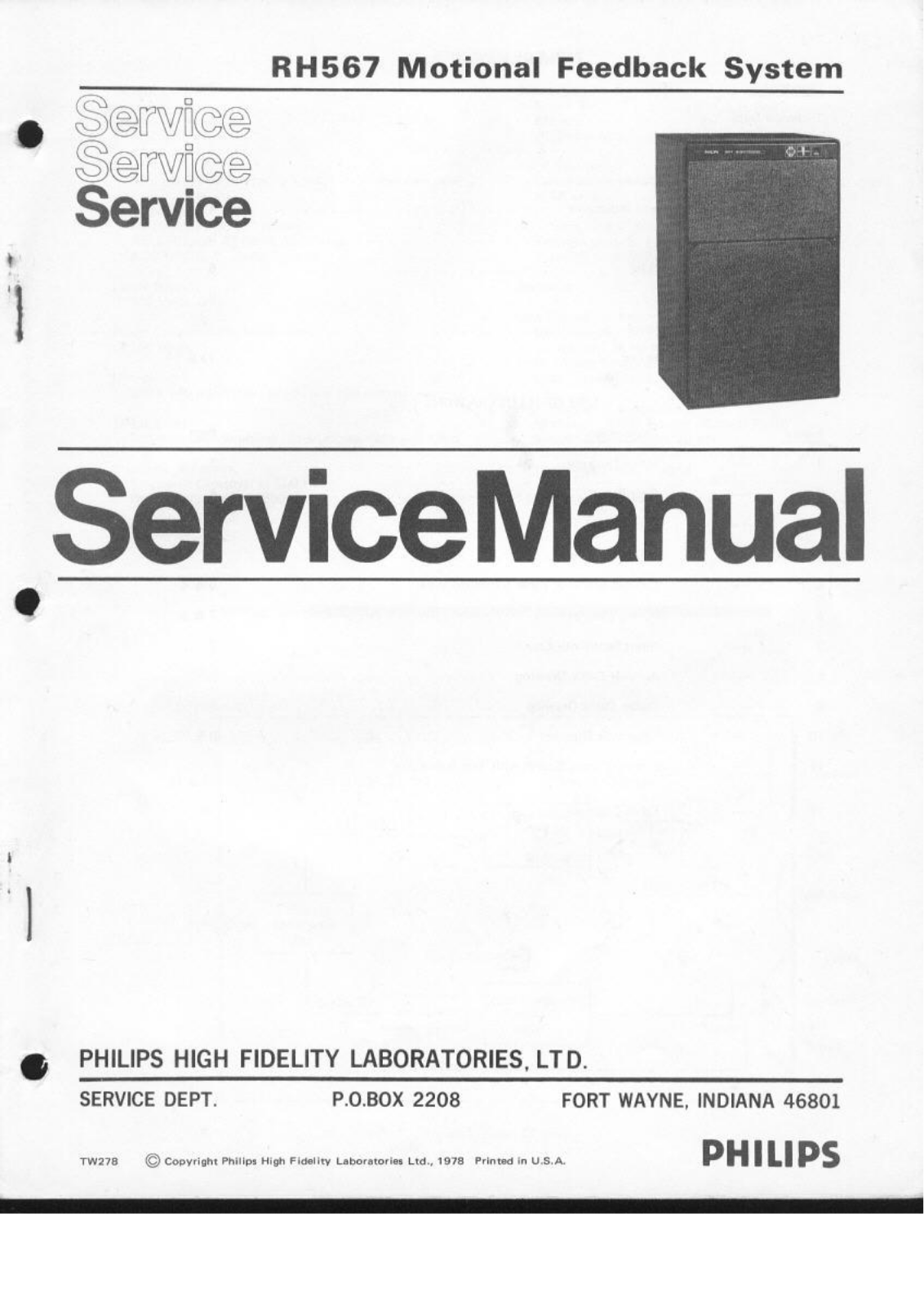 Philips 22RH567 Schematic