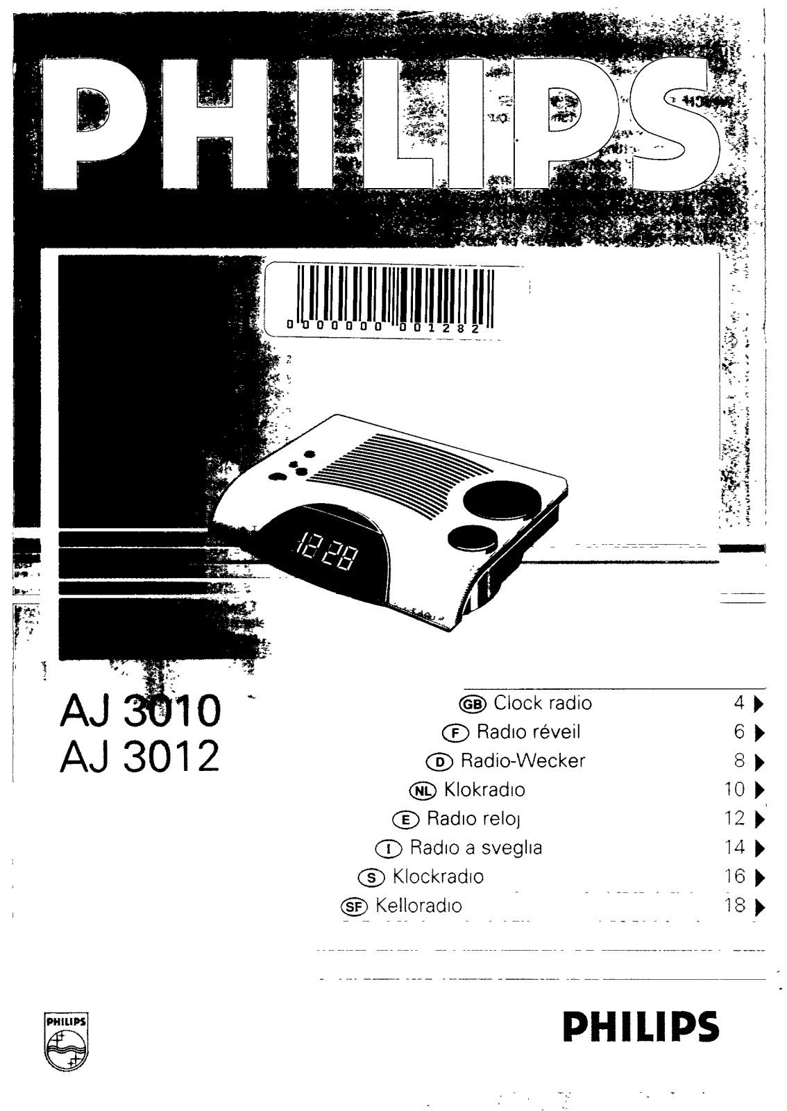 Philips AJ3012/18, AJ3012/00W, AJ3012/00, AJ3012, AJ3010/10 User Manual