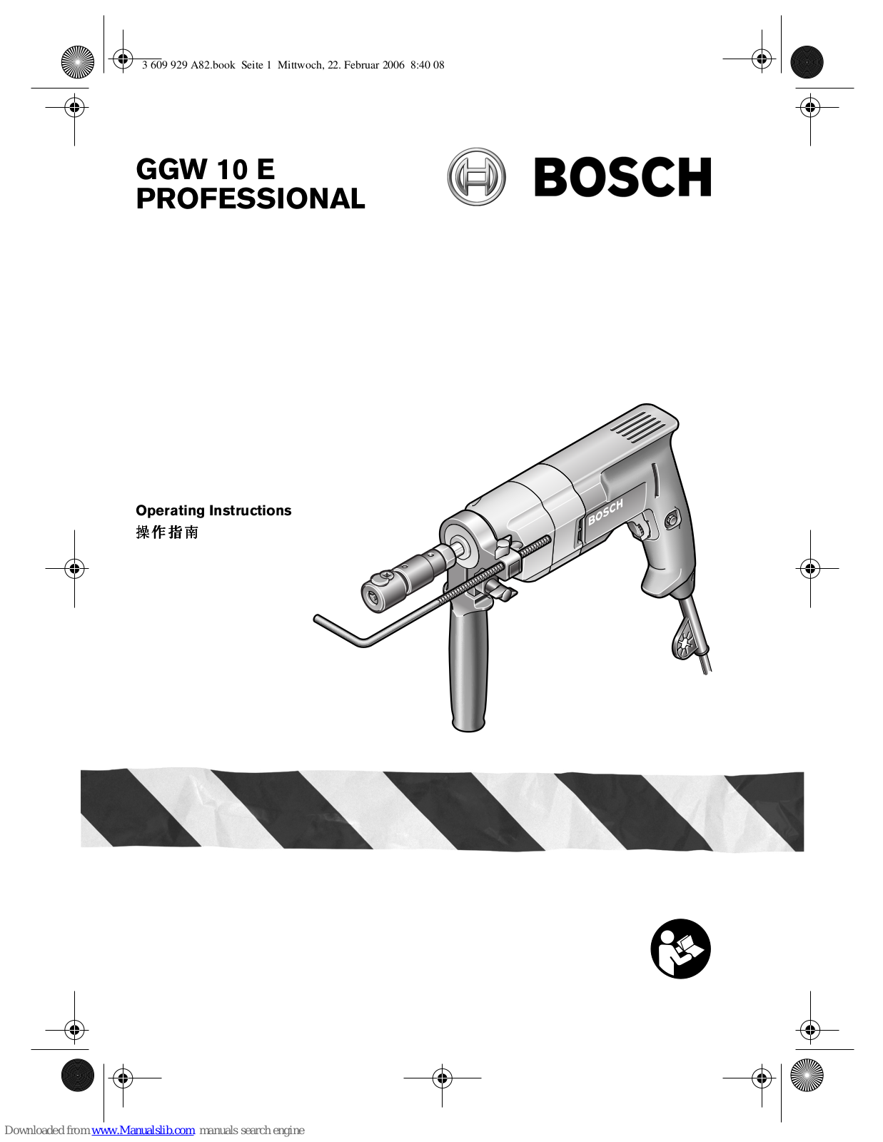 Bosch GGW 10 E PROFESSIONAL Operating Instructions Manual