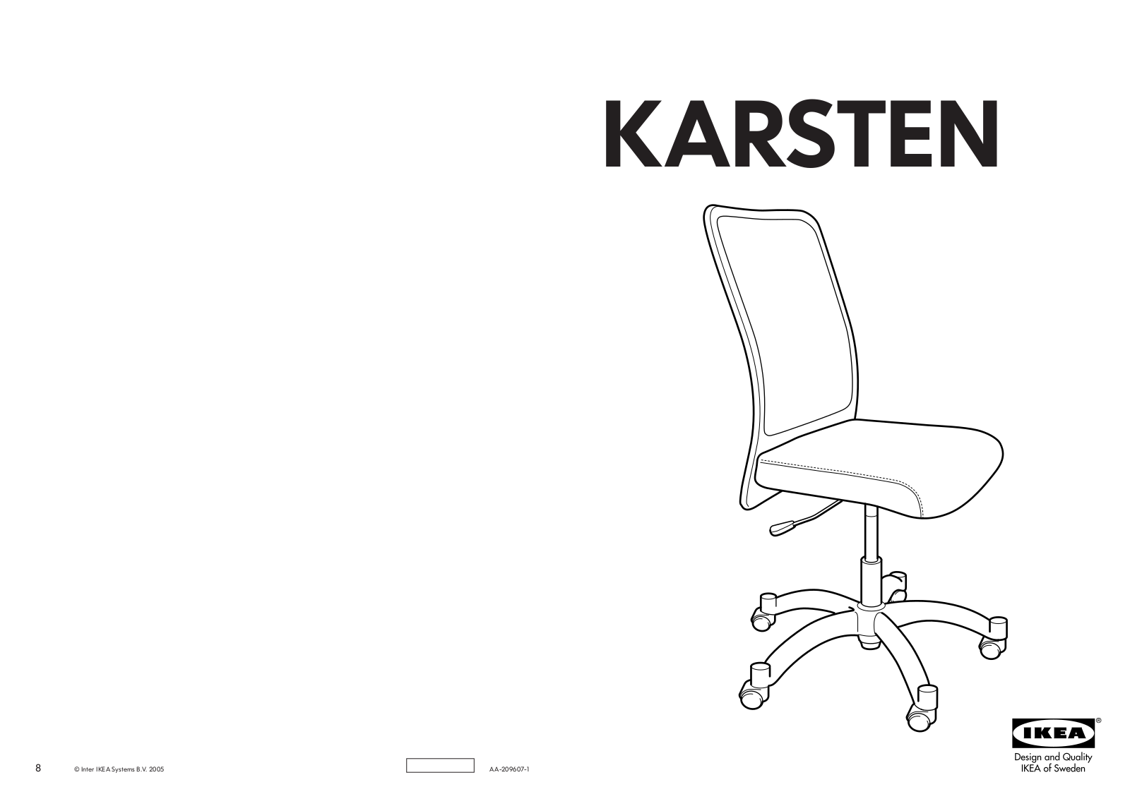 IKEA KARSTEN SWIVEL CHAIR Assembly Instruction