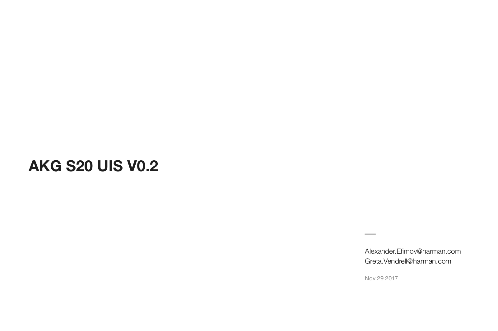 Harman AKGS20 User Manual