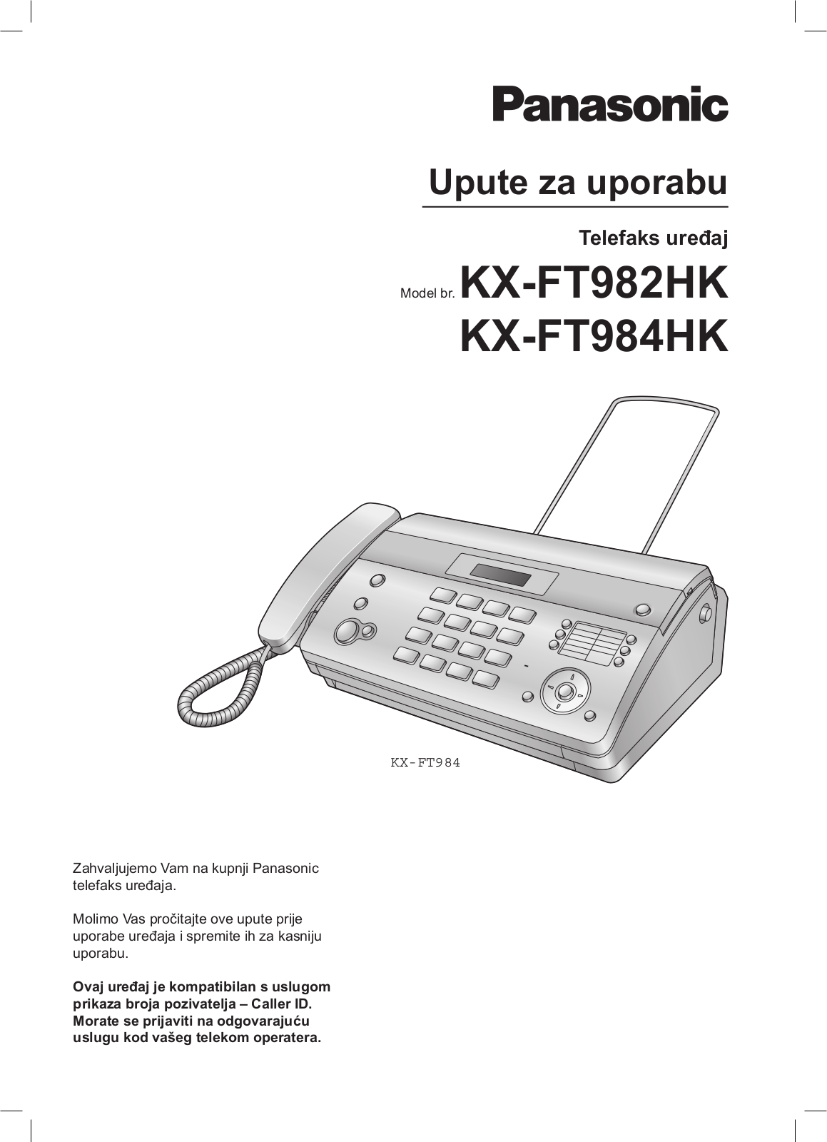 Panasonic KX-FT982HK, KX-FT984HK User Manual