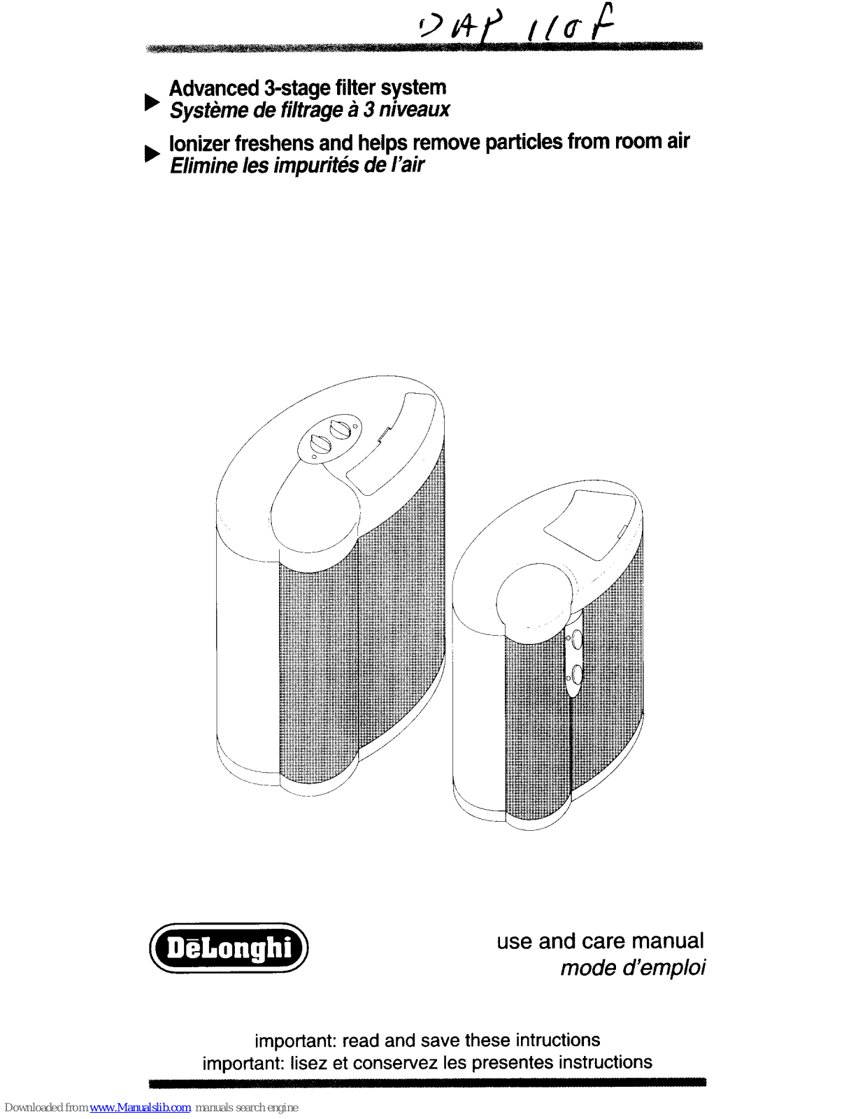 DeLonghi DAP 130, DAP 50F, DAP 70 User Manual