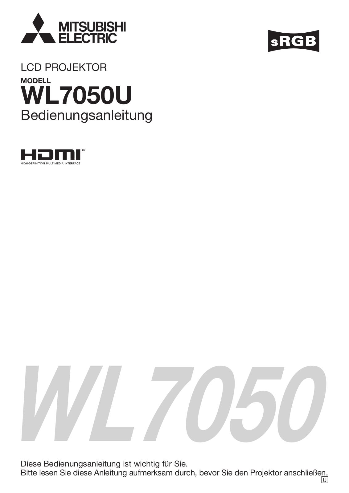 Mitsubishi WL7050U User Manual