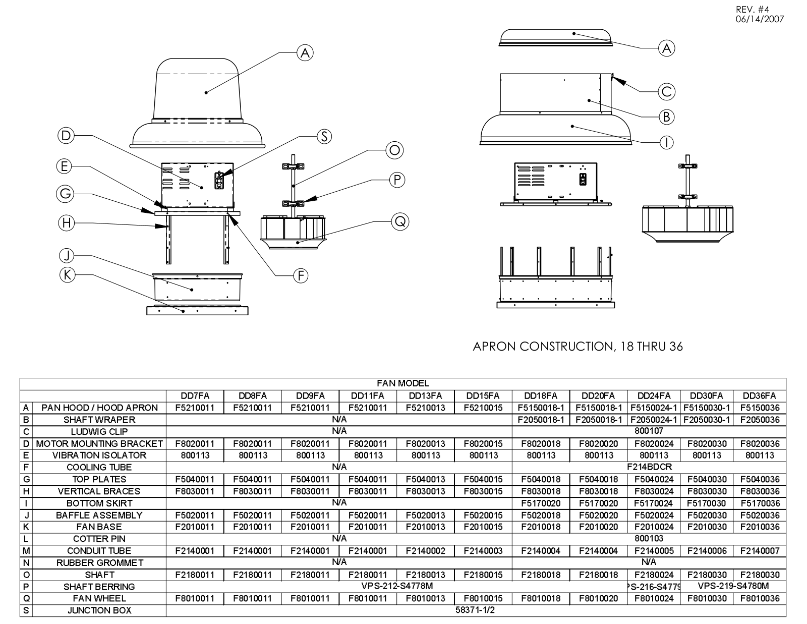 CaptiveAire DD11FA Parts List