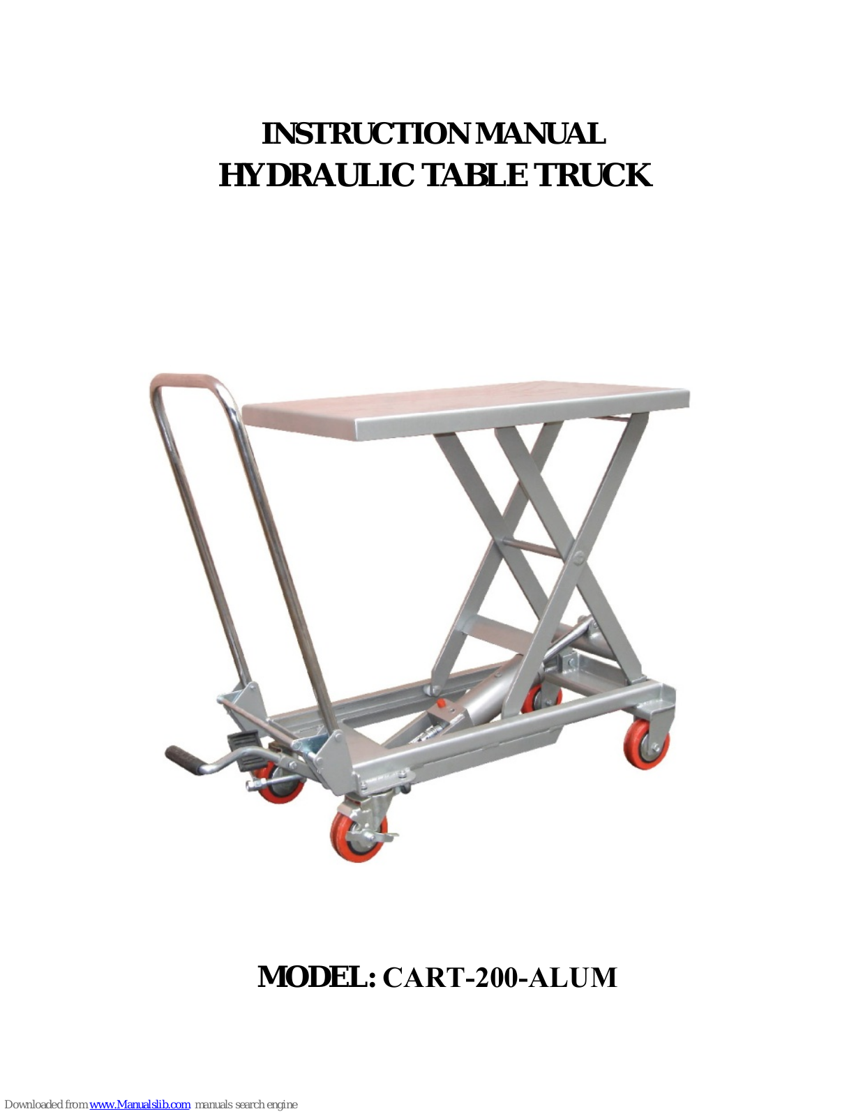 Vestil CART-200-ALUM Instruction Manual