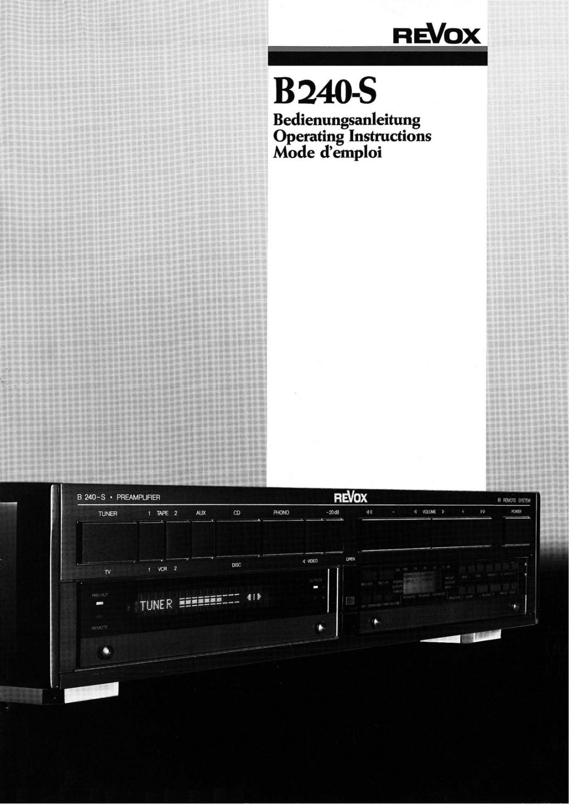 Revox B-240-S Owners manual