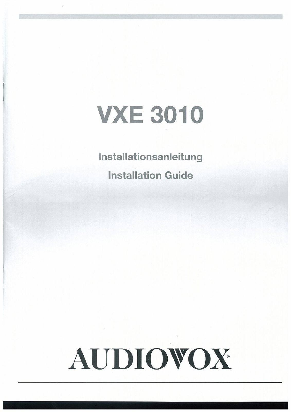 Audiovox vxE 3010 Installation Guide