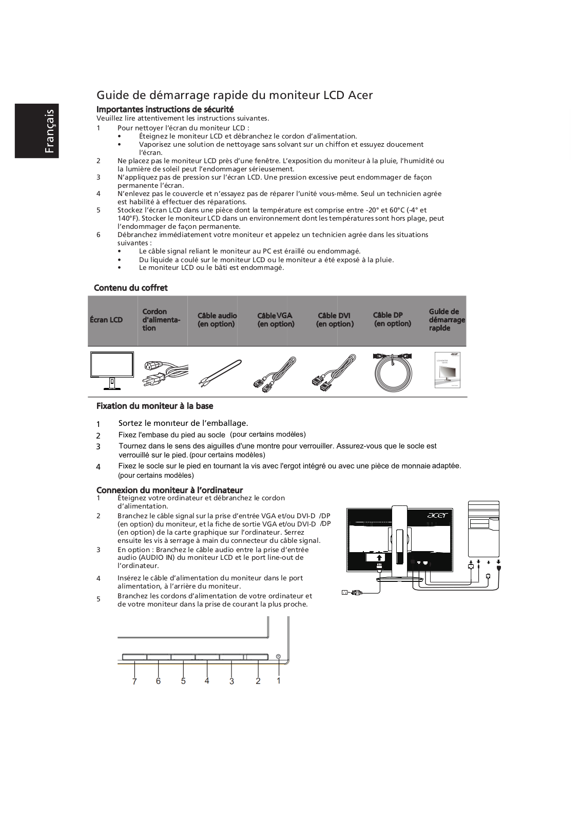 Acer CB240HY QUICK START GUIDE