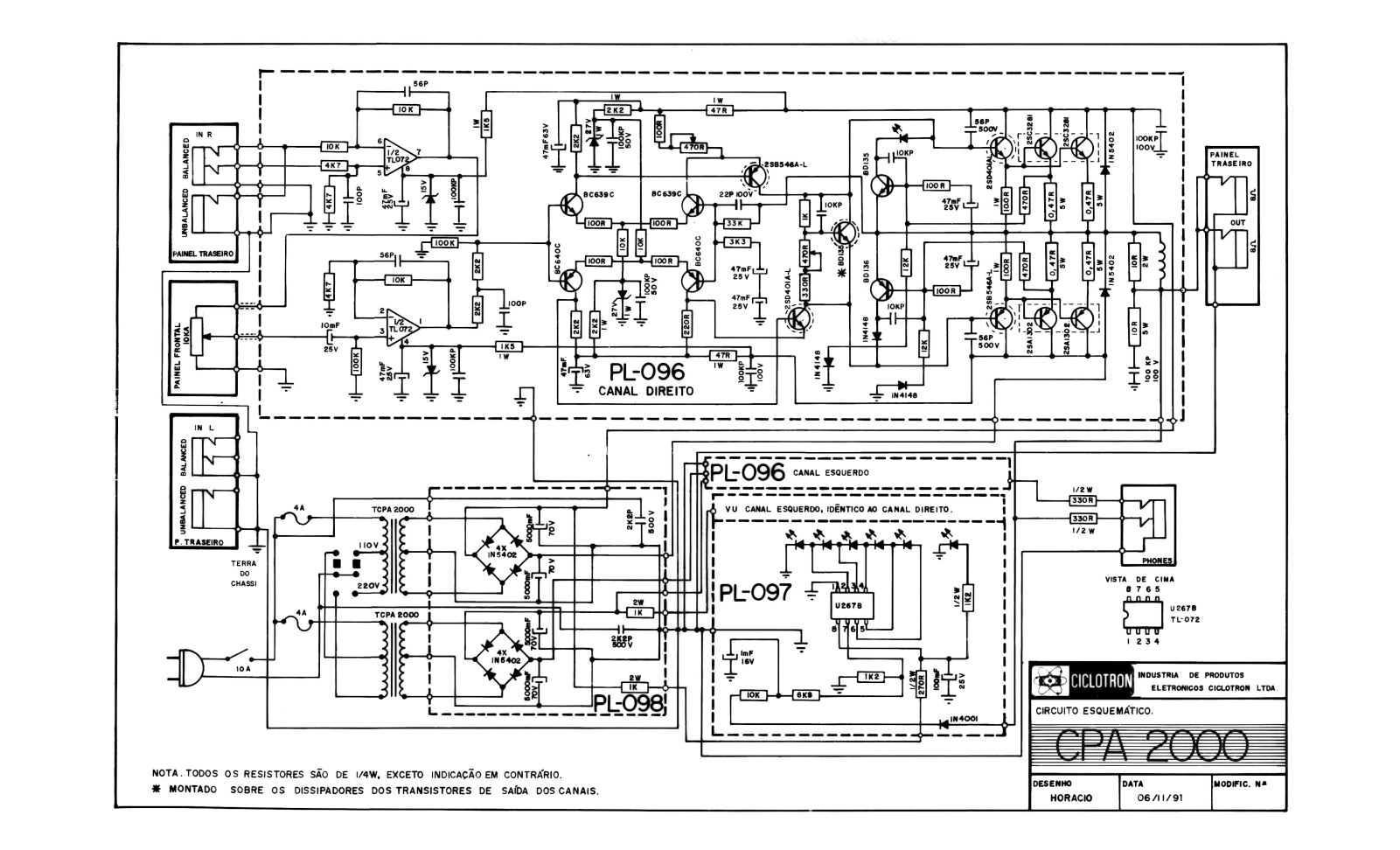 CICLOTRON CPA2000 Schematic