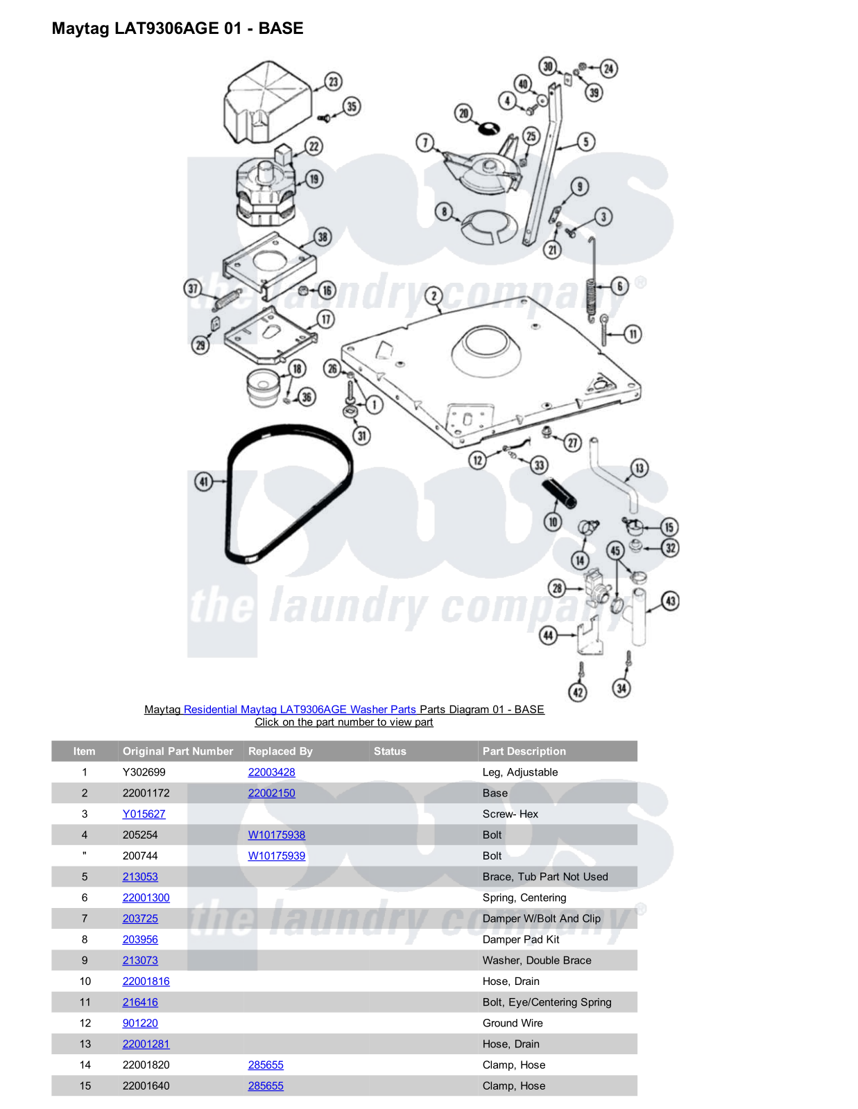 Maytag LAT9306AGE Parts Diagram