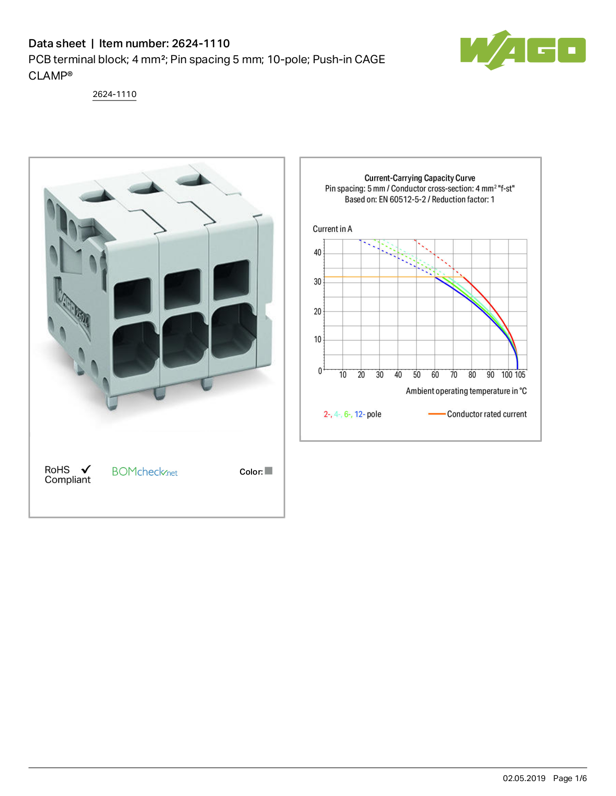 Wago 2624-1110 Data Sheet