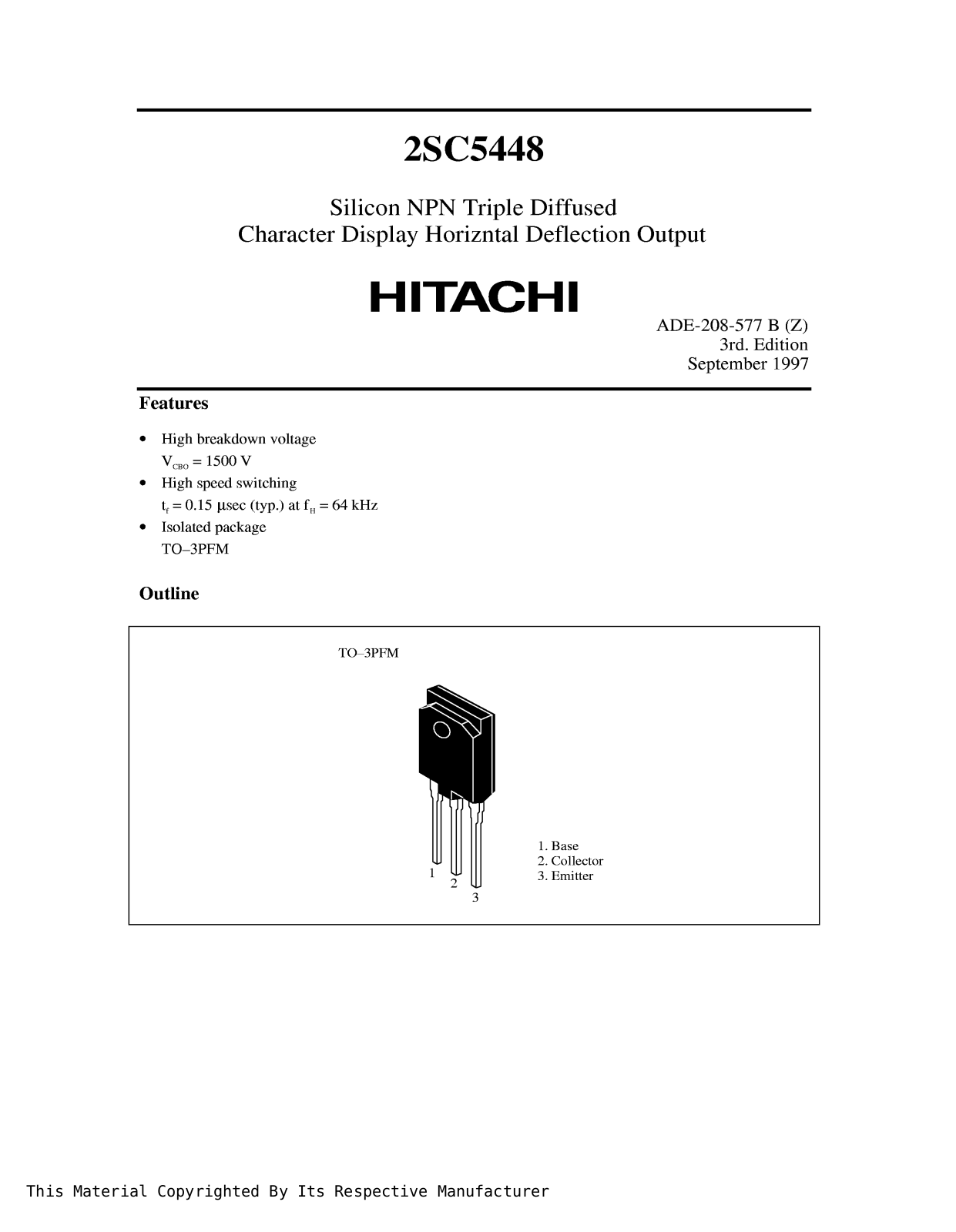 HIT 2SC5448 Datasheet