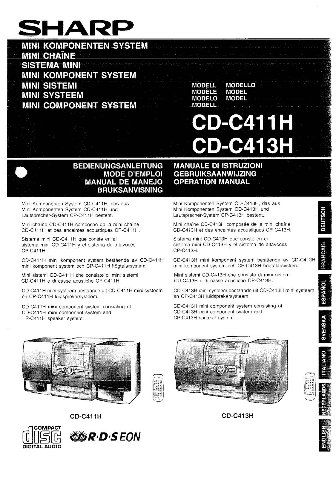 Sharp CD-C411H, CD-C413H User Manual