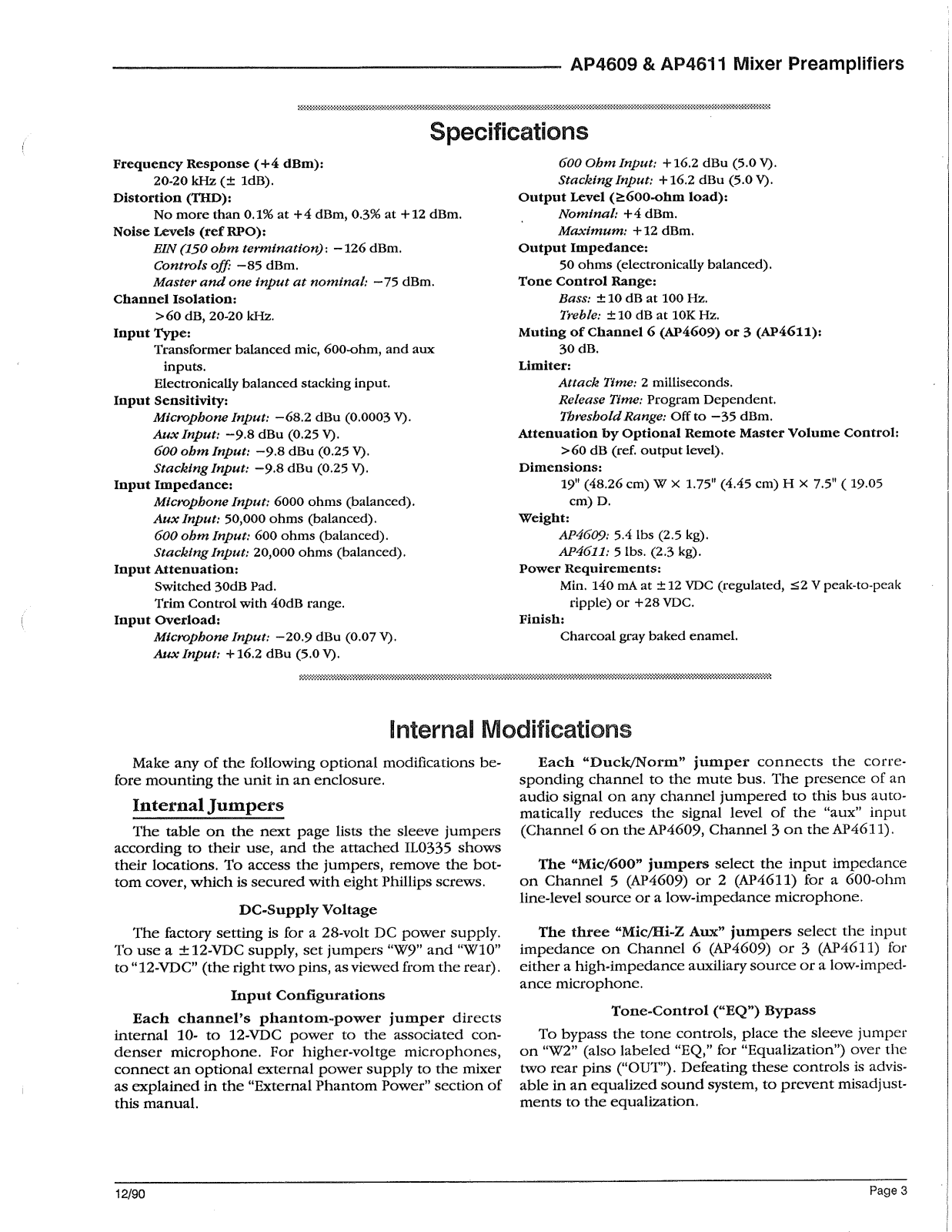 Biamp AP4609, AP4611 User Manual