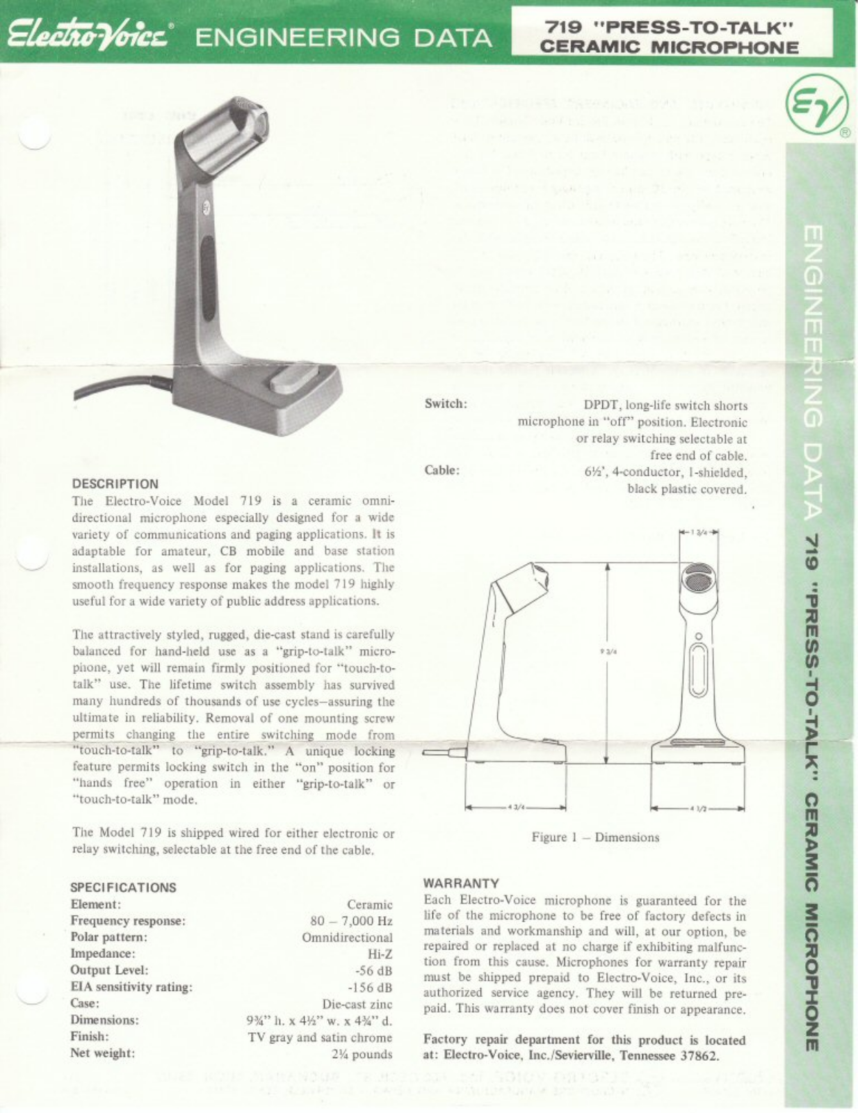 Electro-Voice 719 Service manual