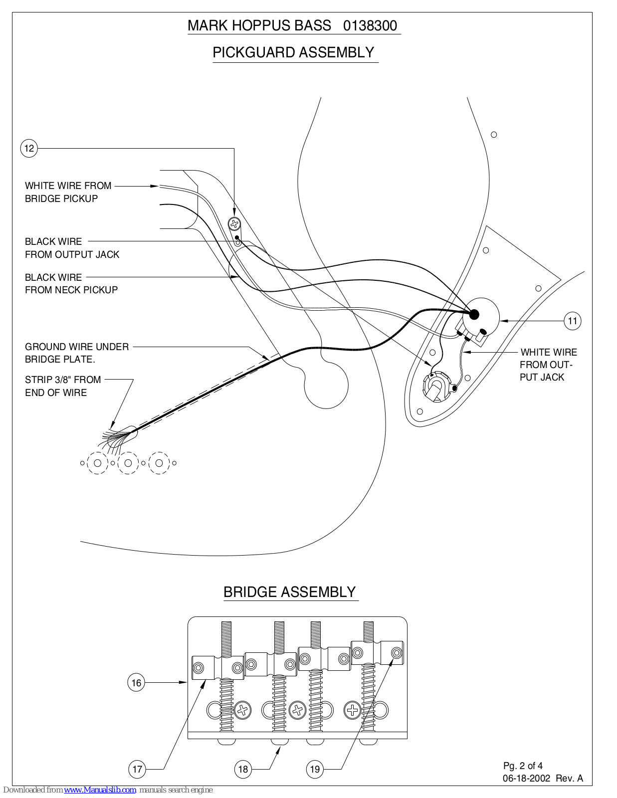 Fender Mark Hoppus Jazz Bass, Mark Hoppus Bass 0138300 Assembly Manual