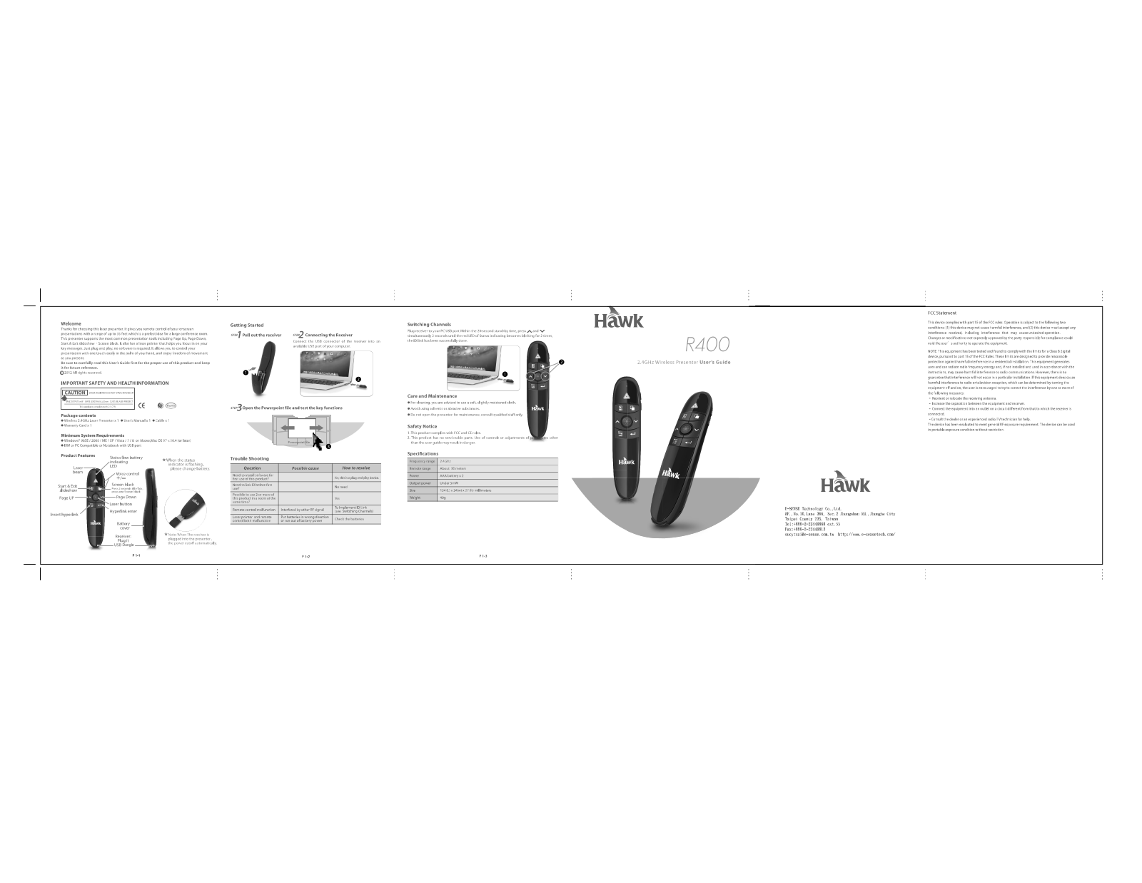 E SENSE Technology R4001 User Manual