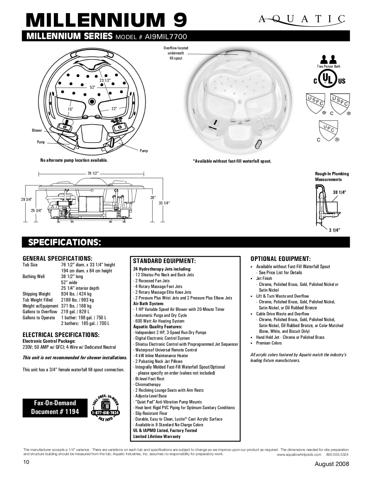 Aquatic AI9mIl7700 User Manual