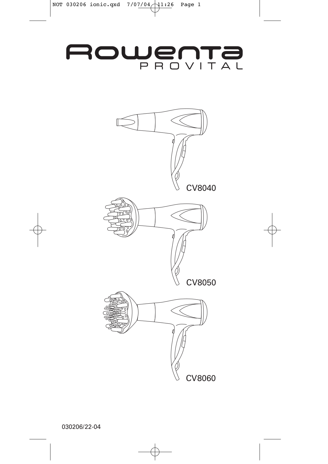 Rowenta CV8052 User Manual