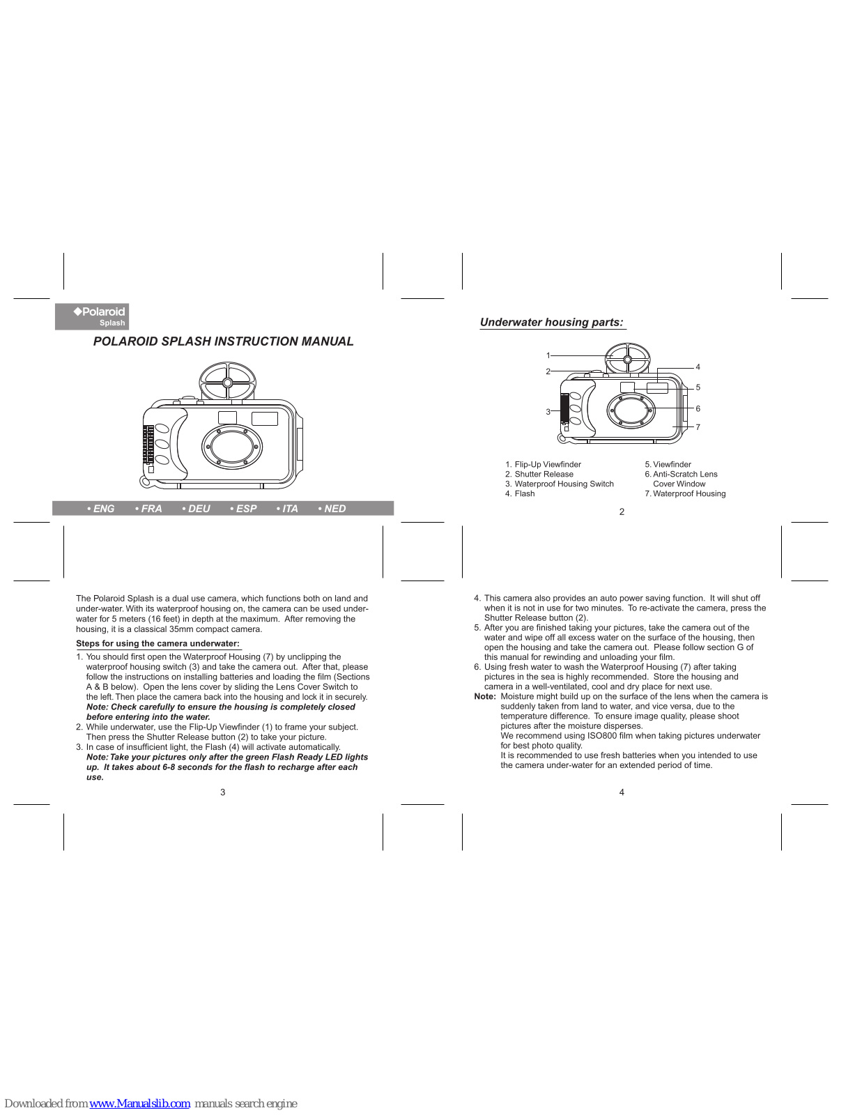 Polaroid Eye-Q Splash, SPLASH User Manual