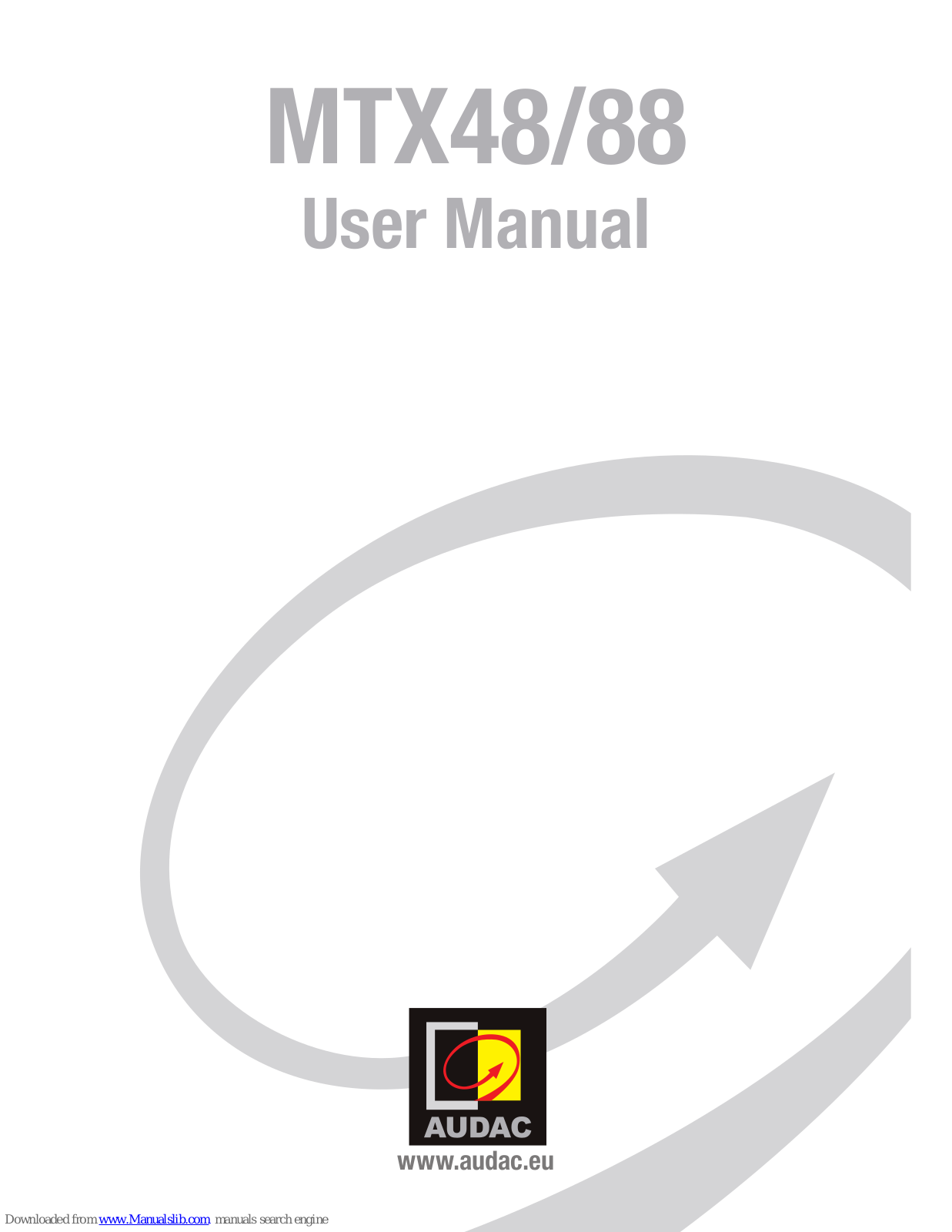 AUDAC MTX48, MTX88 User Manual - ManualMachine.com