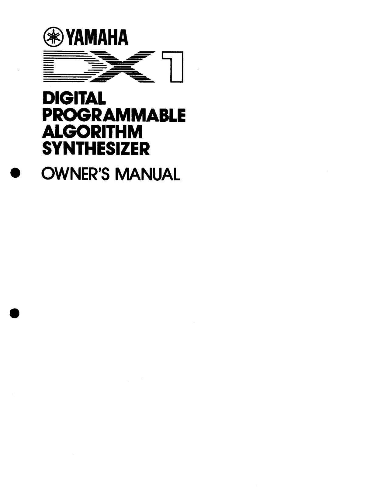 Yamaha DX1E User Manual