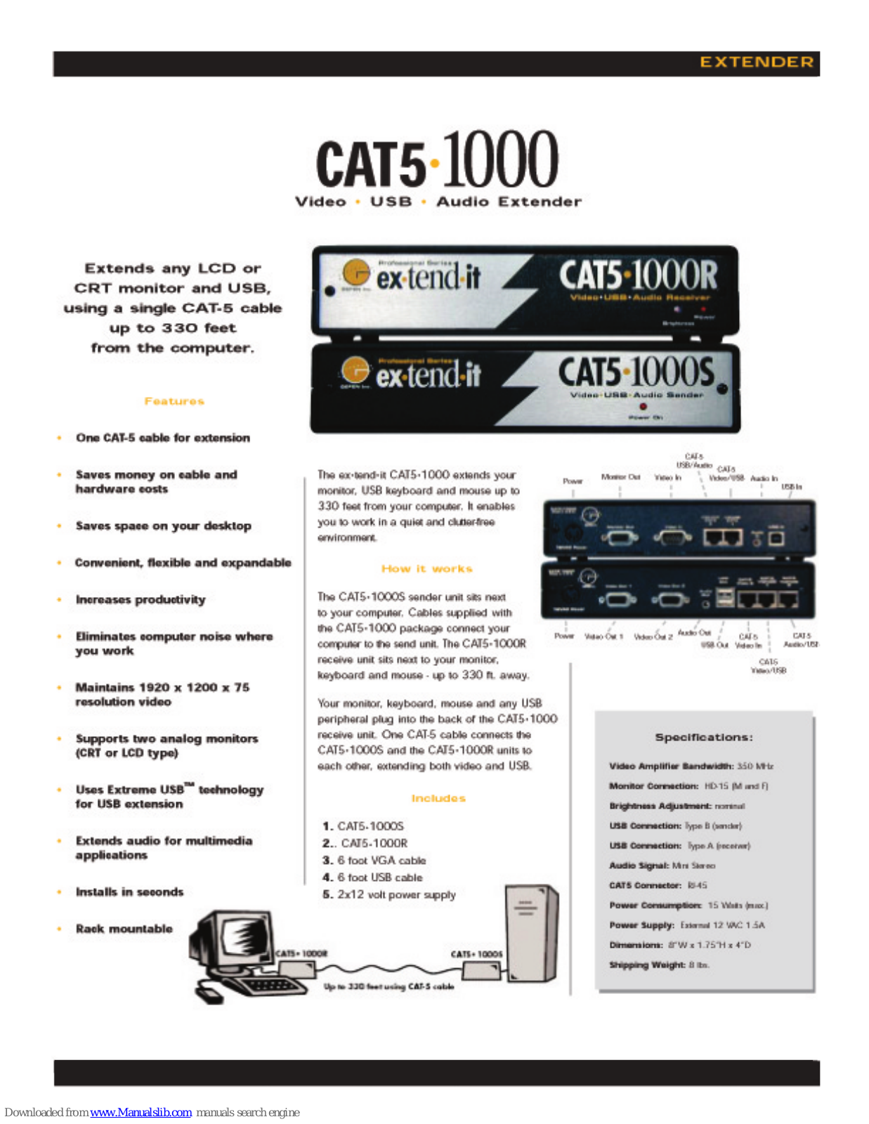 Gefen CAT5-1000, ex-tend-it CAT5-1000, ex-tend-it CAT5-1000R, ex-tend-it CAT5-1000L Brochure